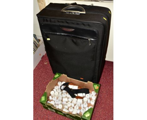A ZERO HALLIBURTON SUITCASE AND A BOX OF BATTERY OPERATED CANDLES, suitcase is 'as new' with original tag attached, approxima