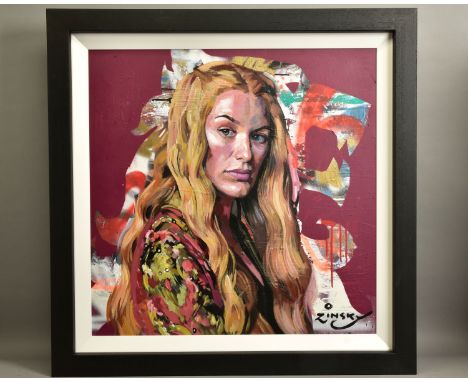 ZINSKY (BRITISH CONTEMPORARY) 'CERSEI LANNISTER', a portrait of The Game of Thrones character, signed bottom right, oil on ca