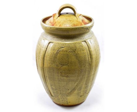 Attributed to JIM MALONE (born 1946); an early stoneware bread crock, height 40cm. (D)   CONDITION REPORT:  Appears good with