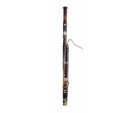 Good bassoon by and stamped Heckel Bierbrich, Wz.Gas.Gasshutzt, ser. no. 5181, with Heckel Bierbrich crook, total length 127c