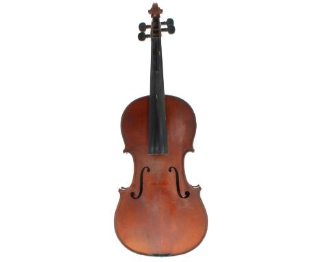 French violin by and stamped Salzard to the inner back, also stamped Salzard on the button, circa 1870, the one piece back of