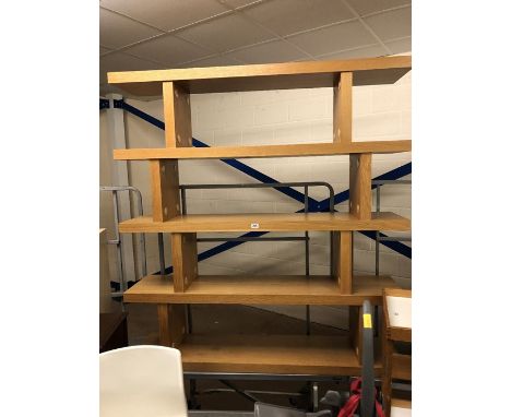 Large light oak shelving / display unit