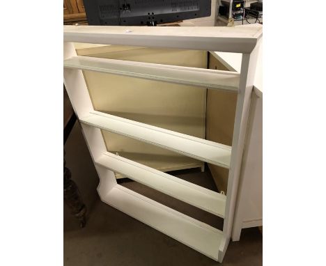 White painted hanging shelf