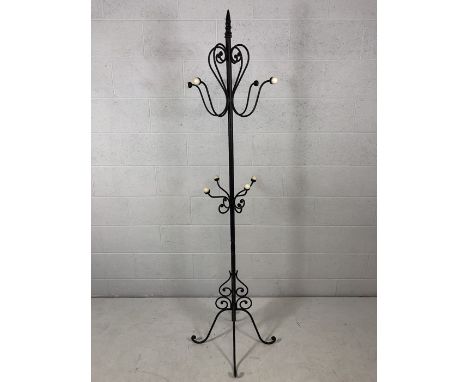 Metal Atomic style coat stand with ceramic ends