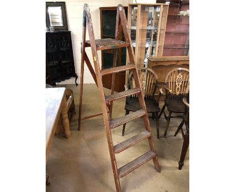 A Gravity Randall model 78 Wooden Vintage step ladder
