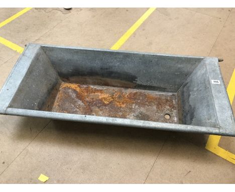 Galvanised Trough feeder soon to be garden planter, dimensions approx 118cm x 49cm x 23cm