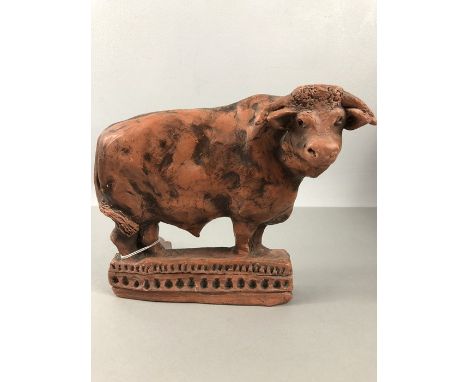 Dublin Terracotta coloured ceramic wall hanging Bull  
