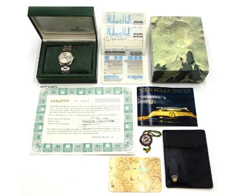 Rolex gentleman's Oyster Perpetual Superlative Chronometer stainless steel wristwatch on Rolex Oyster bracelet, with original