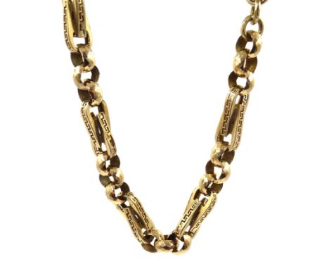 Victorian fancy gold watch chain stamped 9ct, 38cm Condition Report 34.7gmClick here for further images, condition, auction t
