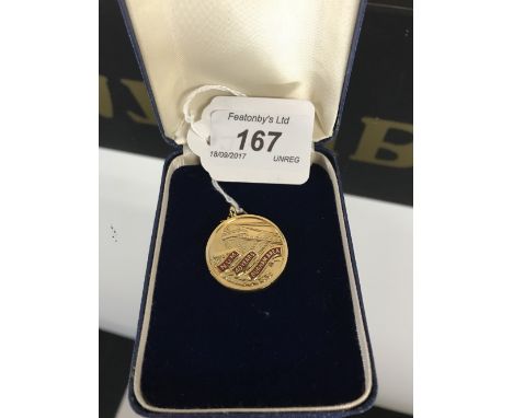 A GILDED & ENAMEL MEDAL FOR NATIONAL UNION OF MINER'S, 40 YEARS SERVICE IN THE DURHAM AREA.