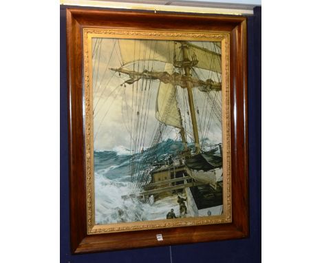After Montague Dawson
'Rough Sea'
Print in rosewood frame, 78 x 58cm