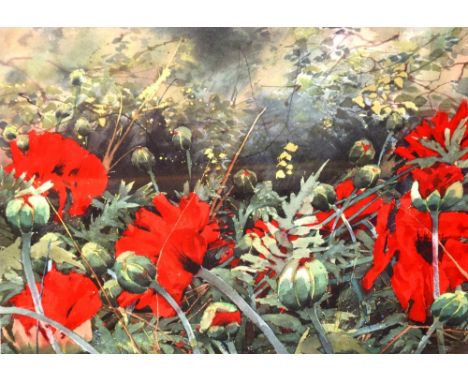 MA Rogers
'Oriental Poppies'
Limited edition print, numbered 483/500, signed in margin bottom right, 30 x 42cm