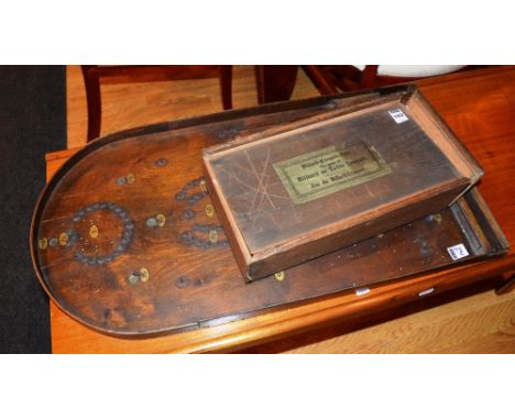 A table croquet set, together with a bagatelle board, a spectograph and a set of Banda carpet bowls (4)