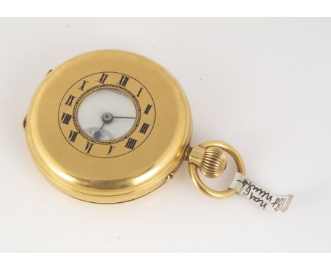 An early 1940s 18ct gold half hunter pocket watch from Stayte, 51mm, appears to run and overall in good condition except for 