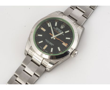 ROLEX, A 2011 Rolex Osyter Perpetual Milgauss stainless steel wristwatch, ref. 116400GV, 40mm, black dial with baton numerals