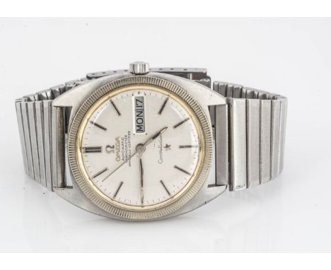 OMEGA, A 1960s Omega stainless steel Automatic Chronometer Constellation wristwatch, 34mm, silvered dial with batons and havi
