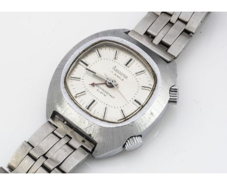 TIMEMASTER, A c1970 Timemaster Alarm manual wind stainless steel wristwatch, 39mm, silvered dial with batons, appears to run 