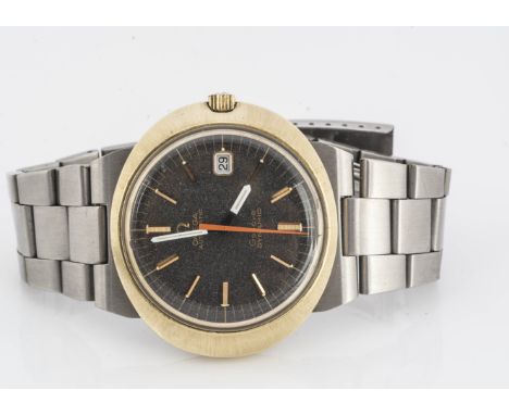 OMEGA, an Omega Automatic Dynamic stainess steel wristwatch, 41mm, with oval shaped gilt bezel, black dial with gilt specks, 