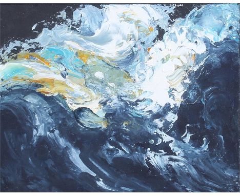 Maggi Hambling (born 1945) Seascape, oil on board, signed and dated to reverse 2010, 16.5cm x 13cm (Artist Re-sale Rights cha