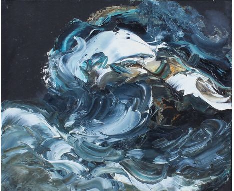Maggi Hambling (born 1945) Seascape, oil on board, signed and dated to reverse 2013, 17cm x 14cm, (Artist Re-sale Rights char
