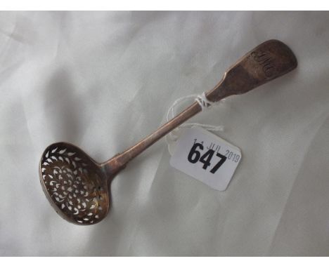 Georgian fiddle pattern sifter ladle, Lon 1828 by  TC &amp; S 28g.        