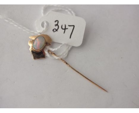 10ct gold stick pin designed in the shape  of ‘Australia’ set with an opal.       