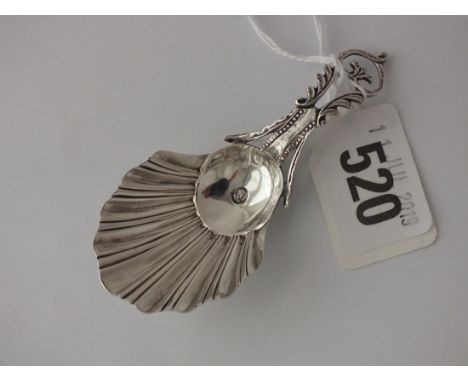 George III style caddy spoon with fluted bowl, Shef  mod. by HA        