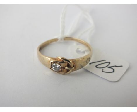 9ct diamond set buckle ring  approx size S 1.8g inc      