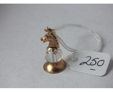 9ct &amp; crystal  chess piece charm     