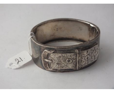 Antique decorative Victorian silver buckle bangle  full hallmarks for Birm 1883       