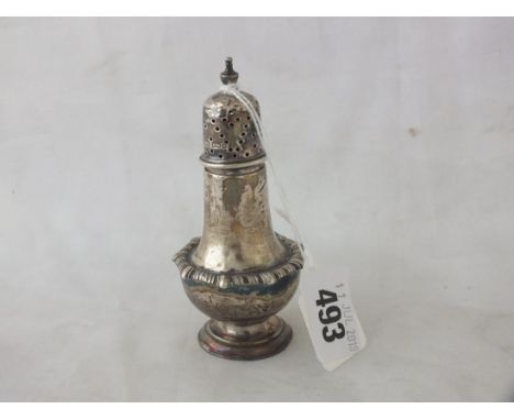 Baluster shaped pepperete with gadrooned girdle, 3.5"  high Shef by JD &amp; S       