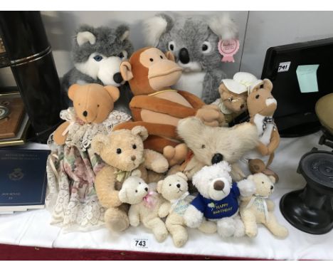 A quantity of soft toys