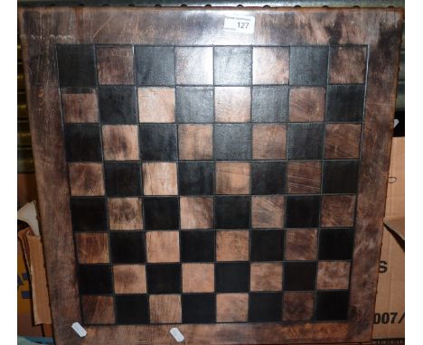Leather covered chess board