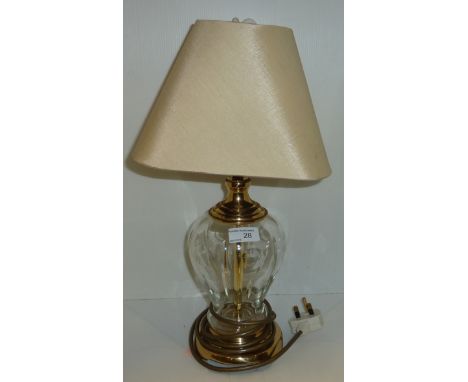 Brass and glass table lamp 