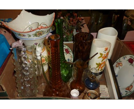 Large continental ceramic vase, glass ware etc.