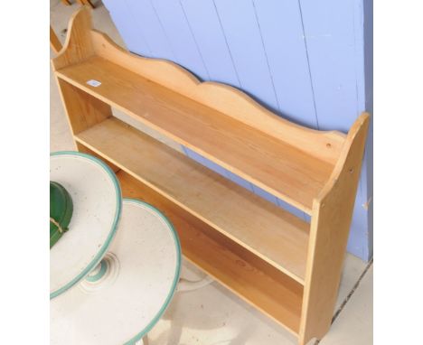 Pine three tier wall shelf 