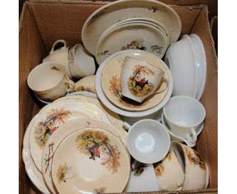 Alfred Meakin part tea set with hunting design etc