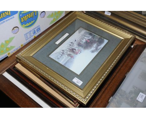 Five prints and photographs depicting hunting