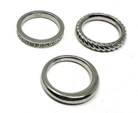 3 fossil  steel rings