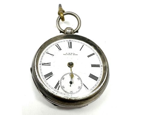 Antique silver cased waltham mass pocket watch the watch is ticking 