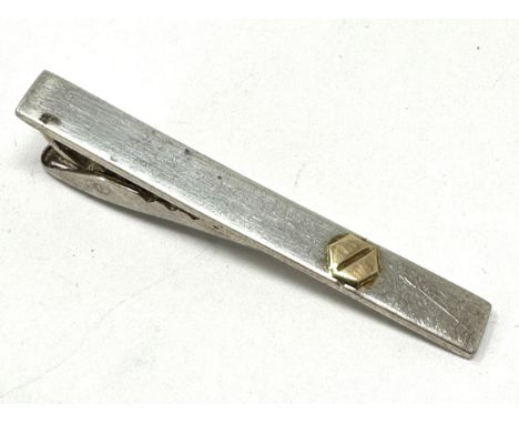 Vintage silver &amp;  18ct gold tie clip