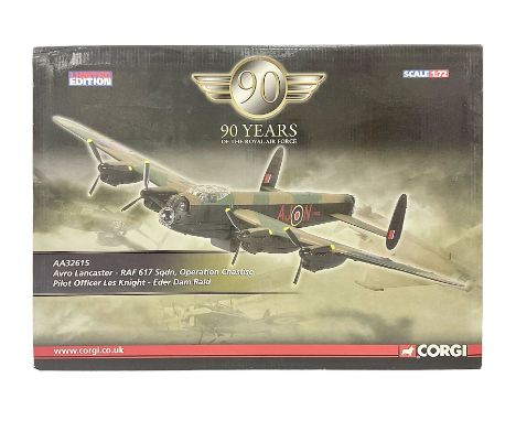 Corgi - Limited Edition Aviation Archive AA32615 1:72 scale ‘90 Years of the Royal Air Force’ Avro Lancaster - RAF 617 Sqdn, 