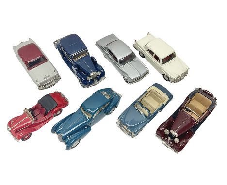 Eight Lansdowne Models 1:43 scale models - 1939 Bentley Embiricos, 1939 Lagonda V12 Long Saloon, 1961 Wolseley 6-110, 1971 Va