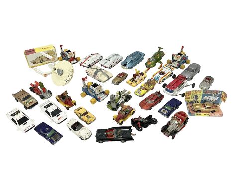 Various makers - large quantity of unboxed, playworn, incomplete and repainted TV and film related die-cast models including 