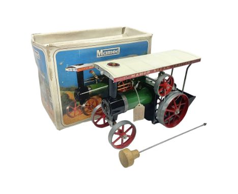  Mamod 'Live Steam' T.E. 1a Steam Tractor with steering rod, scuttle, burner and funnel; boxed.Condition Report: Model looks 