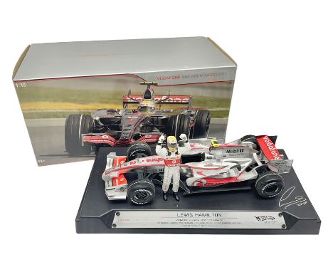 Mattel Hot Wheels 1:18 scale die-cast racing car - Vodaphone McLaren Mercedes; boxed with standCondition Report: Model have b