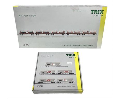 Trix Minitrix 'N' gauge - No.15273 Hoyer five-car set; and No.15668 Grain Hopper five-car set; both boxed (2)Condition Report