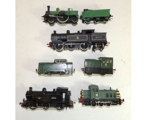 A group of re-painted models includes Bachmann diesel shunter and Hornby 0-6-0T BR 