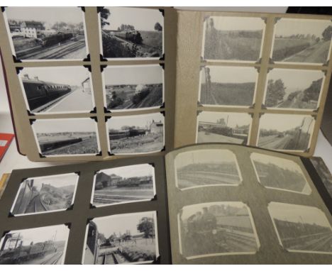 Two albums of photographs of steam locos, stations, views of steam trains running; engine sheds and similar; mainly West Coun