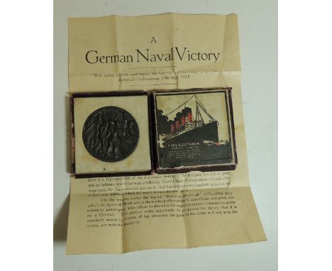 A Lusitania medal in original box with leaflet